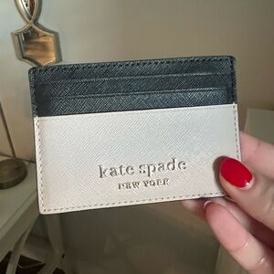 Kate Spade Black and Beige Card Holder